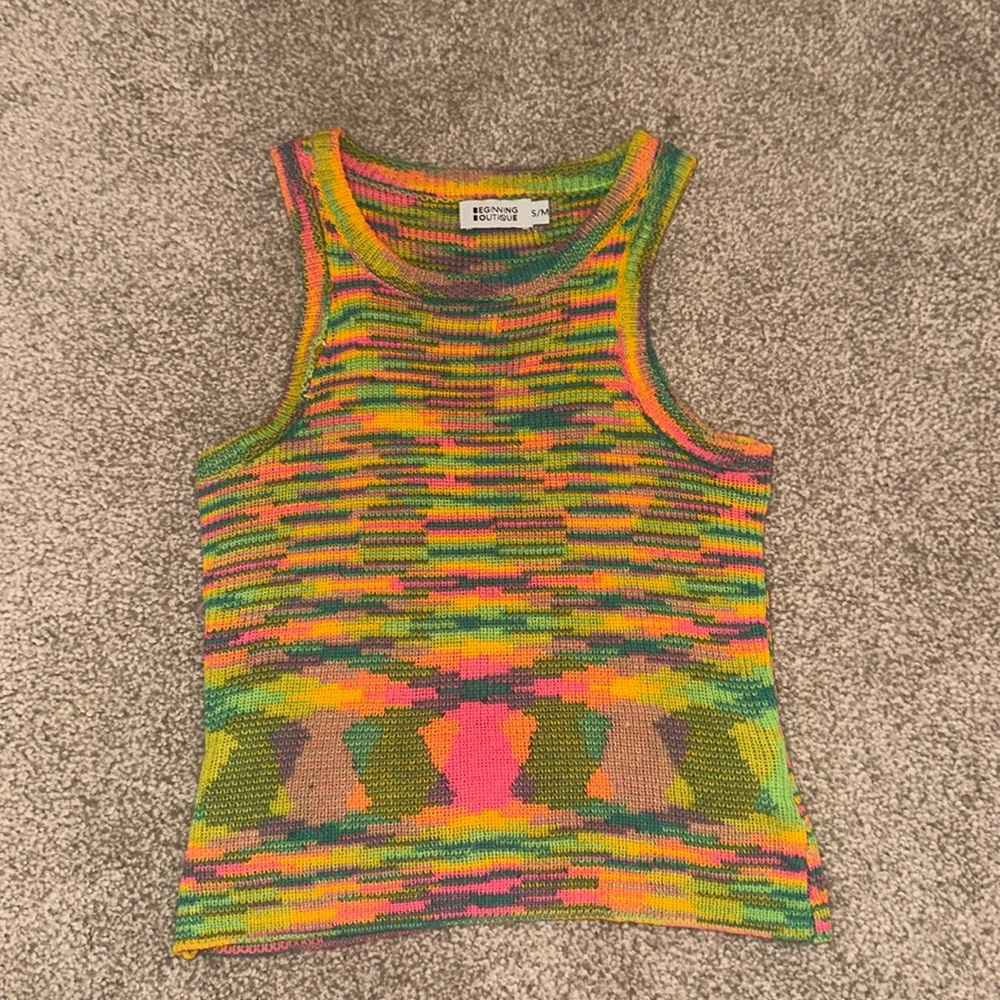 Beginning Boutique Colorful Knitted Top